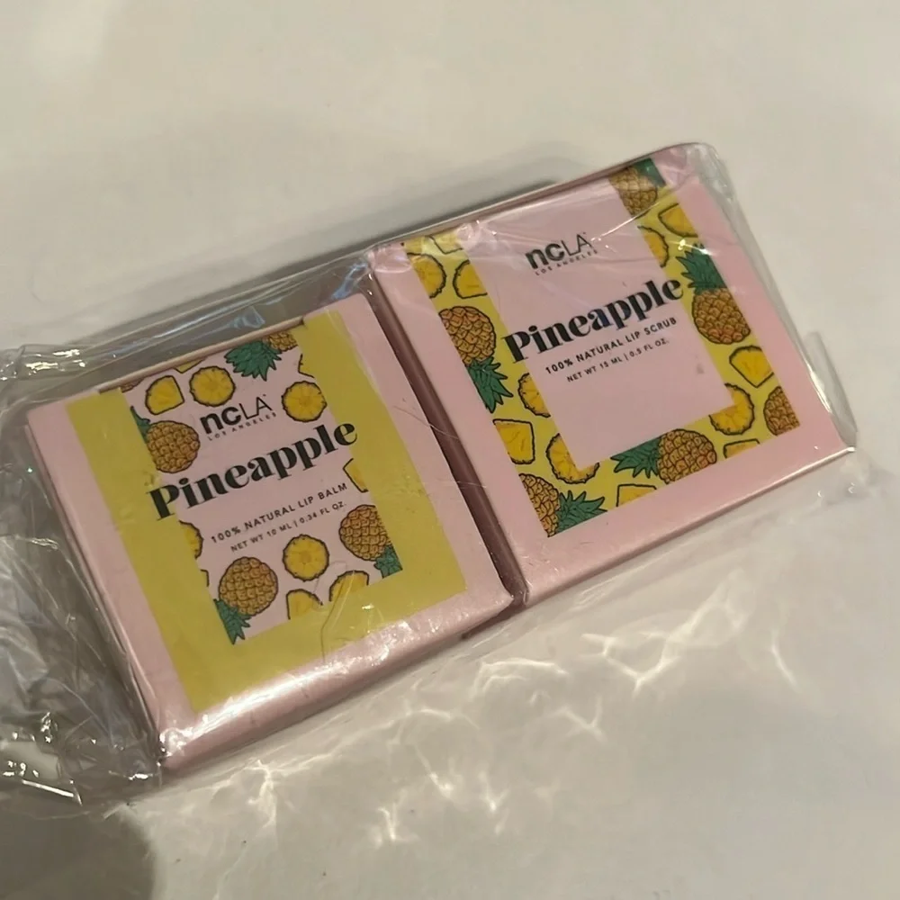 NEW NCLA Beauty Pineapple Balm Babe Lip Balm & Sugar Sugar Lip Scrub